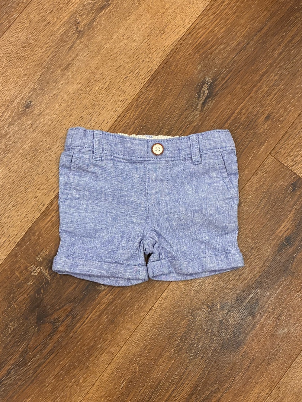 Edgehill Collection Blue Linen Baby Shorts Staple Capsule 3m